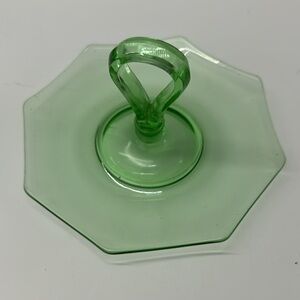 Green Depression Glass 6” Tray